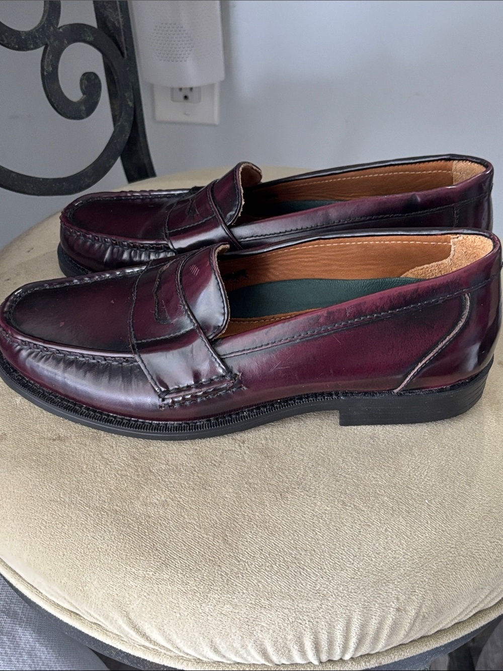 Boca classic Men's Oxford Penny Loafers in Burgundy - Picture 5 of 6